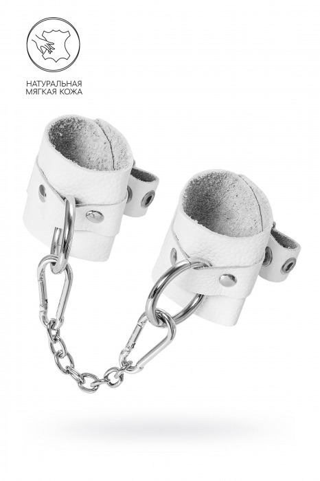 Белые мягкие кожаные наручники с люверсами - Pecado - купить с доставкой в Оренбурге