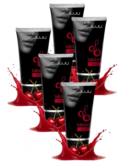 Набор из 5 съедобных лубрикантов JUJU со вкусом вишни - JuJu - купить с доставкой в Оренбурге