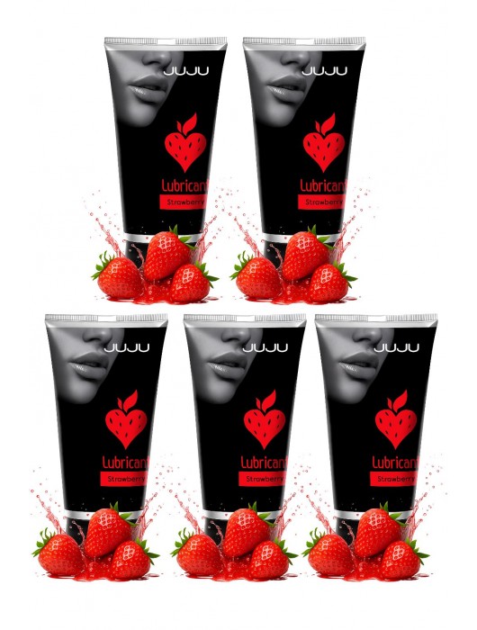 Набор из 5 съедобных лубрикантов JUJU со вкусом клубники - JuJu - купить с доставкой в Оренбурге