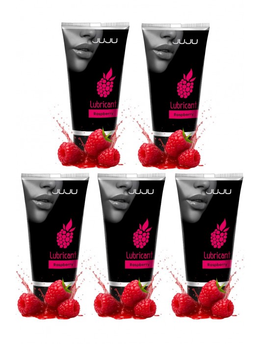 Набор из 5 съедобных лубрикантов JUJU со вкусом малины - JuJu - купить с доставкой в Оренбурге