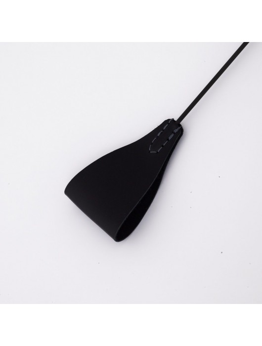 Стек с широким черным кожаным наконечником и металлической ручкой - 67 см. - Crazy Handmade - купить с доставкой в Оренбурге