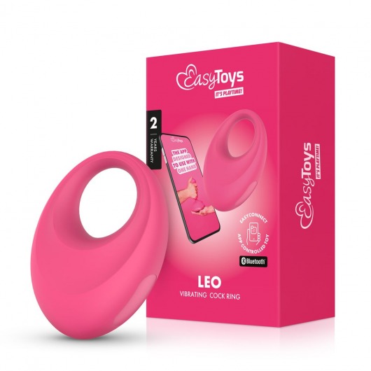 Розовое интерактивное эрекционное виброкольцо Leo - Easy toys - в Оренбурге купить с доставкой