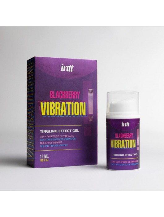 Стимулирующий гель с эффектом вибрации Blackberry Vibration - 15 мл. - INTT - купить с доставкой в Оренбурге