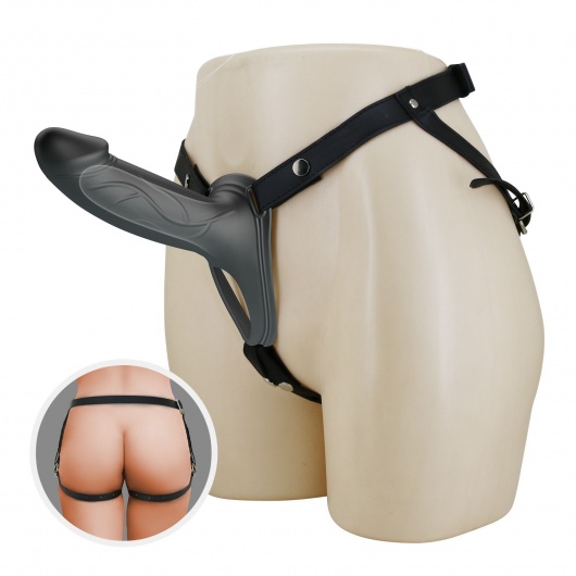 Черный полый мужской страпон London - 16,8 см. - Baile - купить с доставкой в Оренбурге