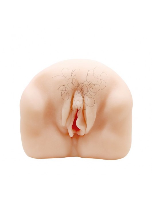 Телесный мастурбатор-вагина с оволосением и вибрацией - Baile - в Оренбурге купить с доставкой