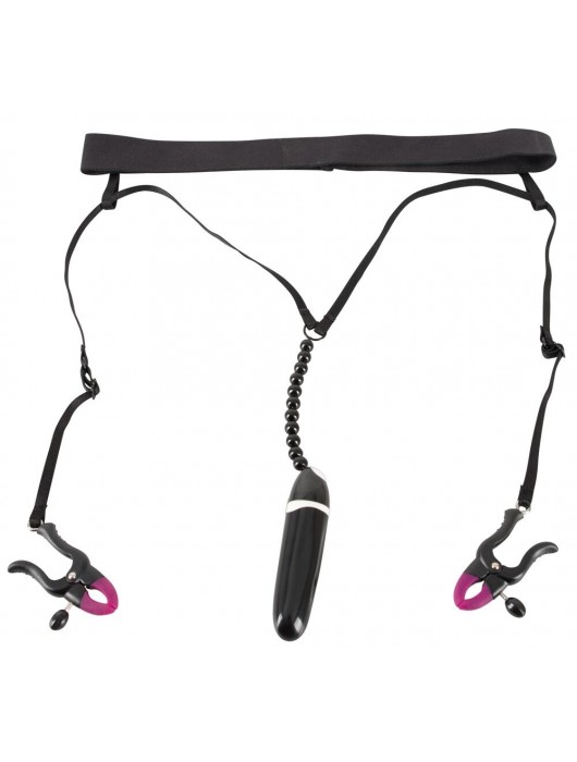 Женские вибростринги с зажимами для половых губ Spreader String with Vibrator - Orion - купить с доставкой в Оренбурге