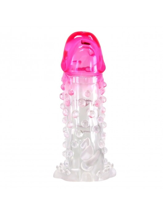 Прозрачно-розовая насадка на пенис Wilford - 13,5 см. - Baile - в Оренбурге купить с доставкой
