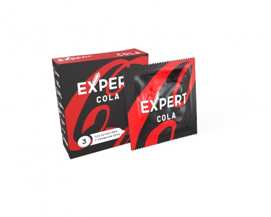Презервативы с ароматом колы Expert Cola - 3 шт. - Expert - купить с доставкой в Оренбурге