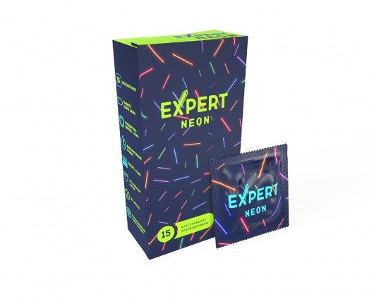 Светящиеся в темноте презервативы Expert Neon - 15 шт. - Expert - купить с доставкой в Оренбурге