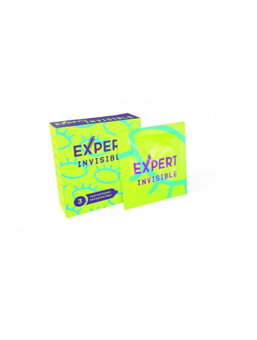 Ультратонкие презервативы Expert Invisible - 3 шт. - Expert - купить с доставкой в Оренбурге