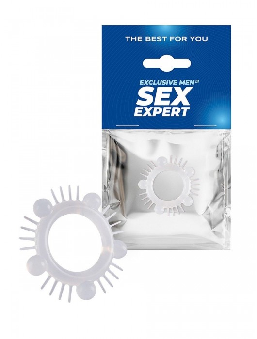 Эластичное эрекционное кольцо с шишечками и шипами - Sex Expert - в Оренбурге купить с доставкой