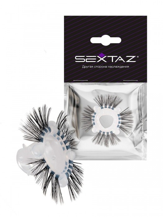 Эластичное эрекционное кольцо с черными «ресничками» - Sextaz - в Оренбурге купить с доставкой