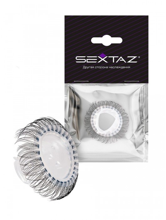 Эластичное эрекционное кольцо с длинными черными «ресничками» - Sextaz - в Оренбурге купить с доставкой
