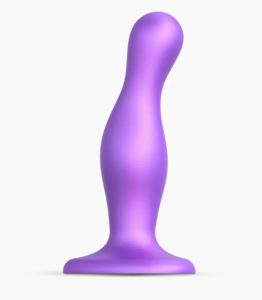 Фиолетовая насадка Strap-On-Me Dildo Plug Curvy size M - Strap-on-me - купить с доставкой в Оренбурге