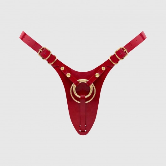 Красный пояс для фиксации насадок Strap-On-Me Leatherette Harness Fabulous - Strap-on-me - купить с доставкой в Оренбурге