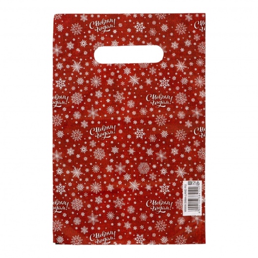 Красный подарочный новогодний пакет с вырубной ручкой (20х30 см) - Сима-Ленд - купить с доставкой в Оренбурге