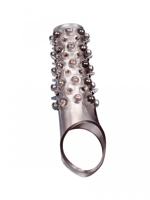 Дымчатая насадка на пенис с шипами и выпуклостями - 12 см. - Sex Expert - в Оренбурге купить с доставкой