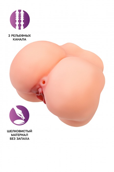 Реалистичный мастурбатор в форме попки с 2 любовными входами - No Name - в Оренбурге купить с доставкой