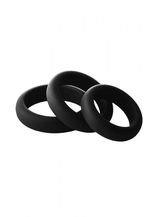Набор из 3 черных эрекционных колец Smooth Silicone Cockring Pack - Dream Toys - в Оренбурге купить с доставкой