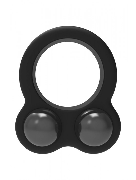 Черное эрекционное кольцо с утяжелителями Cockring Dual Weight - Dream Toys - в Оренбурге купить с доставкой