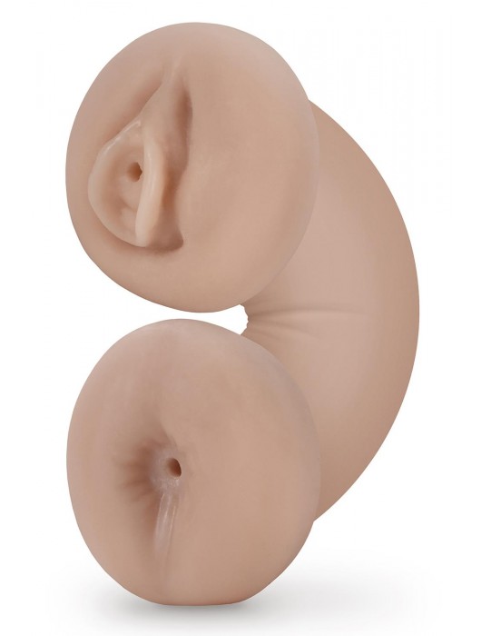 Телесный люминесцентный двусторонний мастурбатор Tasha - Blush Novelties - в Оренбурге купить с доставкой