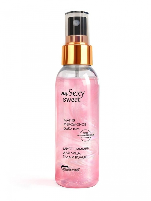 Мист для лица, тела и волос Sexy Sweet с ароматом бабл-гам, шиммером и феромонами - 95 мл. -  - Магазин феромонов в Оренбурге
