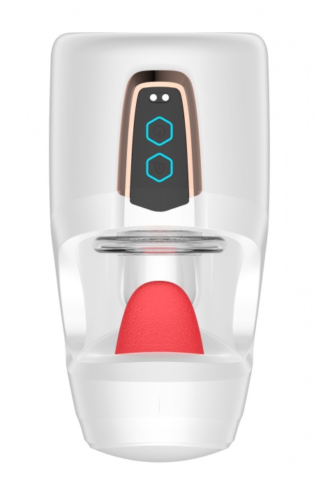 Белый мастурбатор с язычком и возвратно-поступательными движениями - Secwell - в Оренбурге купить с доставкой