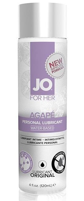 Женский лубрикант на водной основе JO AGAPE LUBRICANT ORIGINAL - 120 мл. - System JO - купить с доставкой в Оренбурге