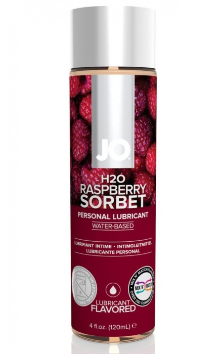 Лубрикант на водной основе с ароматом малины JO Flavored Raspberry Sorbet - 120 мл. - System JO - купить с доставкой в Оренбурге