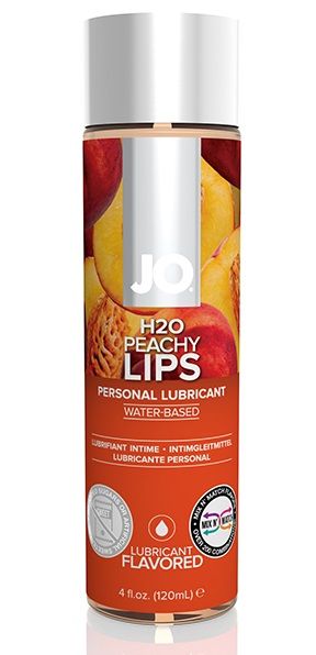 Лубрикант на водной основе с ароматом персика JO Flavored Peachy Lips - 120 мл. - System JO - купить с доставкой в Оренбурге