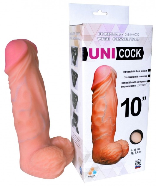 Фаллическая насадка Харнесс UNICOCK 10  - 25 см. - LOVETOY (А-Полимер) - купить с доставкой в Оренбурге