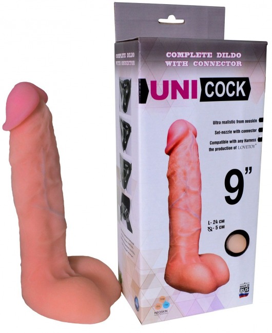 Фаллическая насадка Харнесс UNICOCK 9  - 24 см. - LOVETOY (А-Полимер) - купить с доставкой в Оренбурге