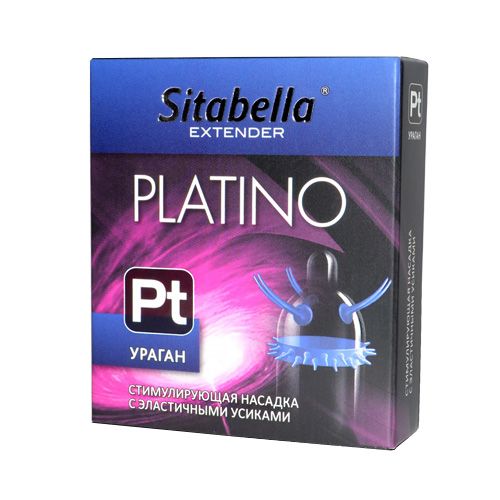 Стимулирующая насадка с усиками и шипиками Platino  Ураган - Sitabella - купить с доставкой в Оренбурге