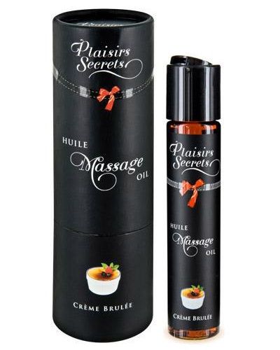 Массажное масло с ароматом крем брюле Huile de Massage Gourmande Creme Brulée - 59 мл. - Plaisir Secret - купить с доставкой в Оренбурге