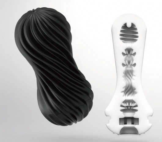 Мастурбатор FLEX Rocky Black с плотным рельефом - Tenga - в Оренбурге купить с доставкой