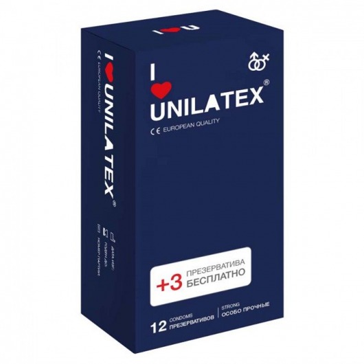 Ультрапрочные презервативы Unilatex Extra Strong - 12 шт. + 3 шт. в подарок - Unilatex - купить с доставкой в Оренбурге