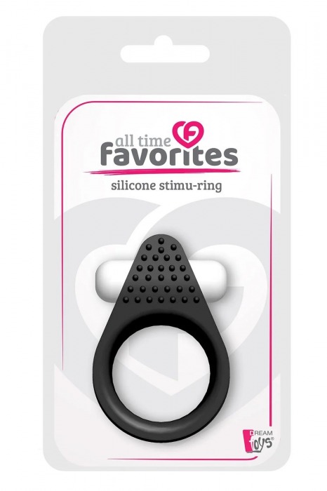 Чёрное эрекционное кольцо LIT-UP SILICONE STIMU RING 1 BLACK - Dream Toys - в Оренбурге купить с доставкой
