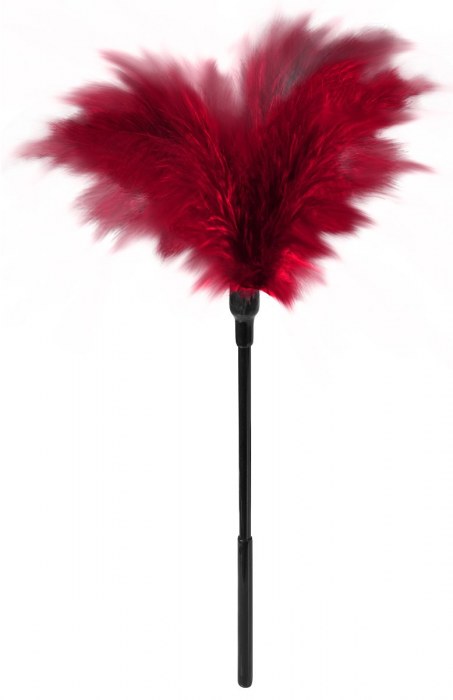 Пластиковая метелочка с красными пёрышками Small Feather Tickler - 32 см. - Blush Novelties - купить с доставкой в Оренбурге