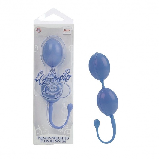 Голубые каплевидные вагинальные шарики L amour Premium Weighted Pleasure System - California Exotic Novelties