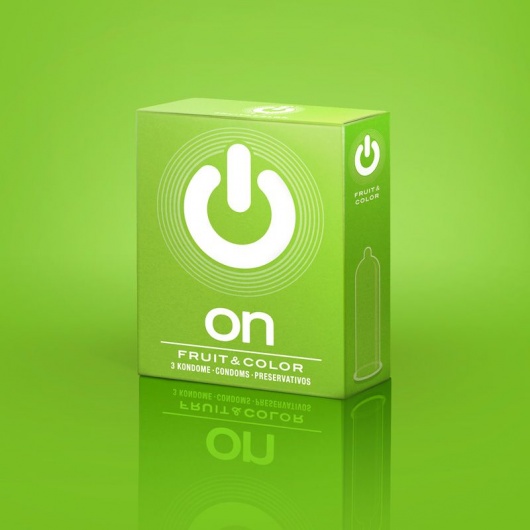 Цветные ароматизированные презервативы ON) Fruit   Color - 3 шт. - ON) - купить с доставкой в Оренбурге