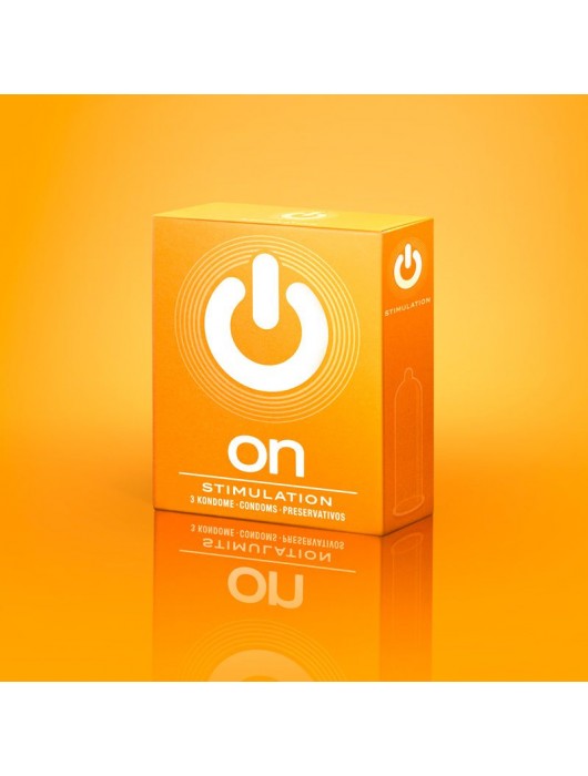 Презервативы ON) Stimulation с точками - 3 шт. - ON) - купить с доставкой в Оренбурге