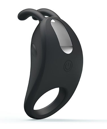 Чёрное эрекционное кольцо с вибрацией Rabbit Vibrator - Baile - в Оренбурге купить с доставкой