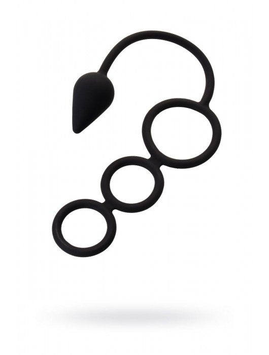 Тройное эрекционное кольцо с анальным хвостом Drop S-size - Erotist Adult Toys - в Оренбурге купить с доставкой