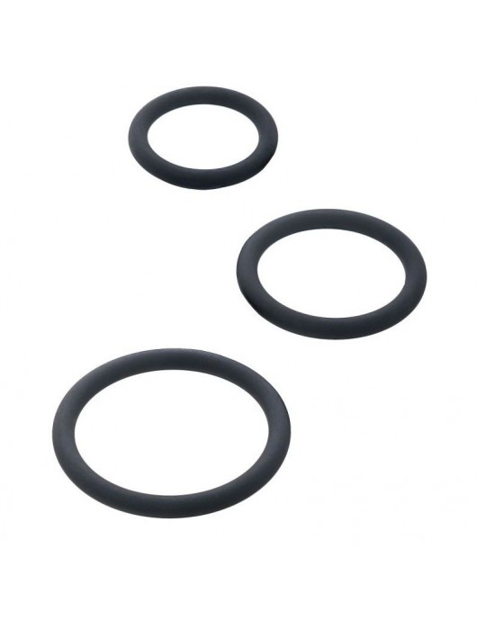 Набор из 3 чёрных эрекционных колец - ToyFa - в Оренбурге купить с доставкой