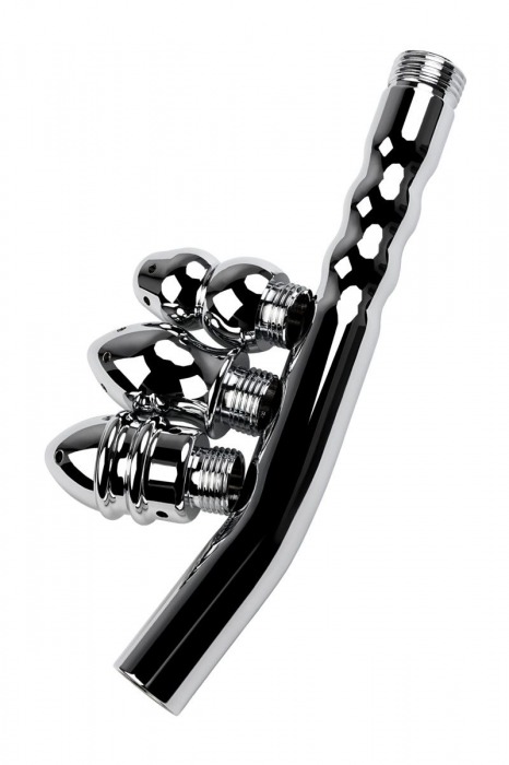 Металлический анальный душ с тремя насадками - ToyFa - купить с доставкой в Оренбурге