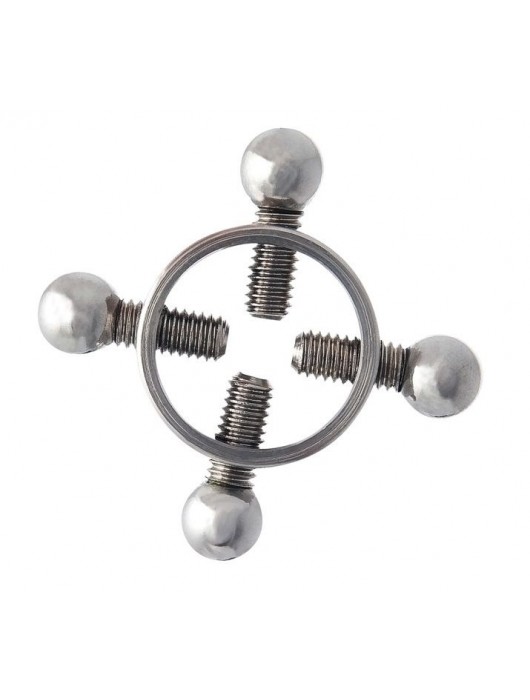 Серебристые зажимы для сосков на винтах - ToyFa - купить с доставкой в Оренбурге