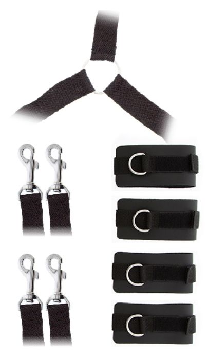 Комплект наручников и поножей LUXURIOUS BED RESTRAINT CUFF SET - Blush Novelties - купить с доставкой в Оренбурге