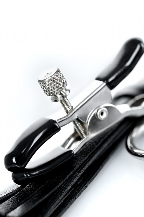 Черно-серебристые зажимы для сосков Theatre с кисточками - ToyFa - купить с доставкой в Оренбурге