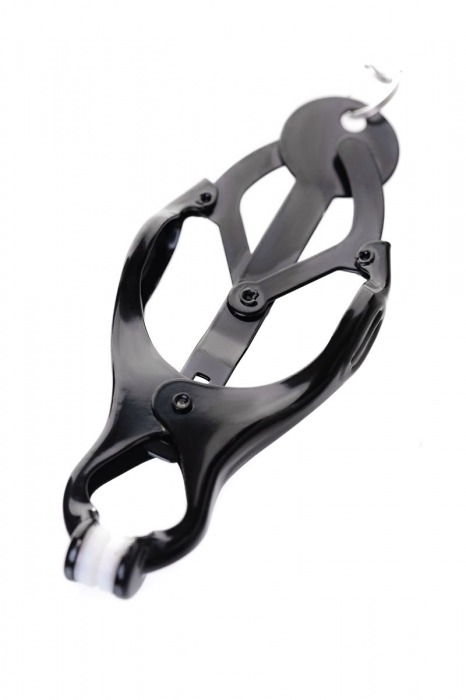 Черно-серебристые зажимы для сосков с кольцом для пениса TOYFA Metal - ToyFa - купить с доставкой в Оренбурге