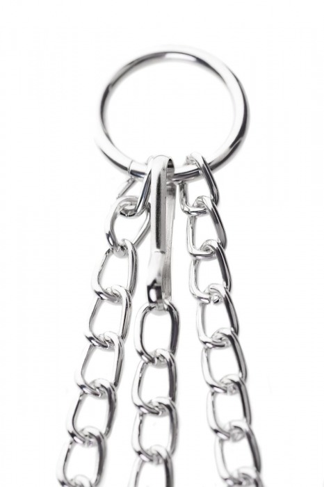 Серебристо-чёрные зажимы для сосков с кольцом для пениса TOYFA Metal - ToyFa - купить с доставкой в Оренбурге